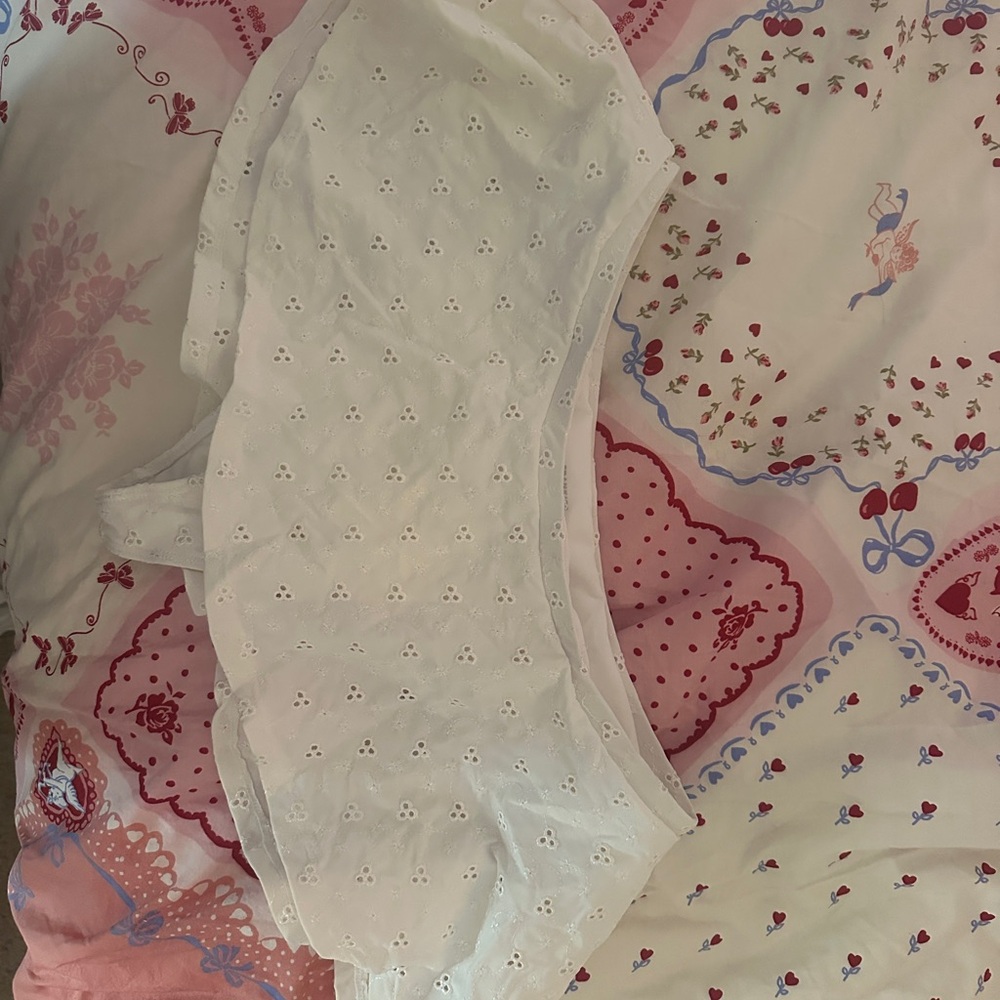 White Eyelet Crop Top